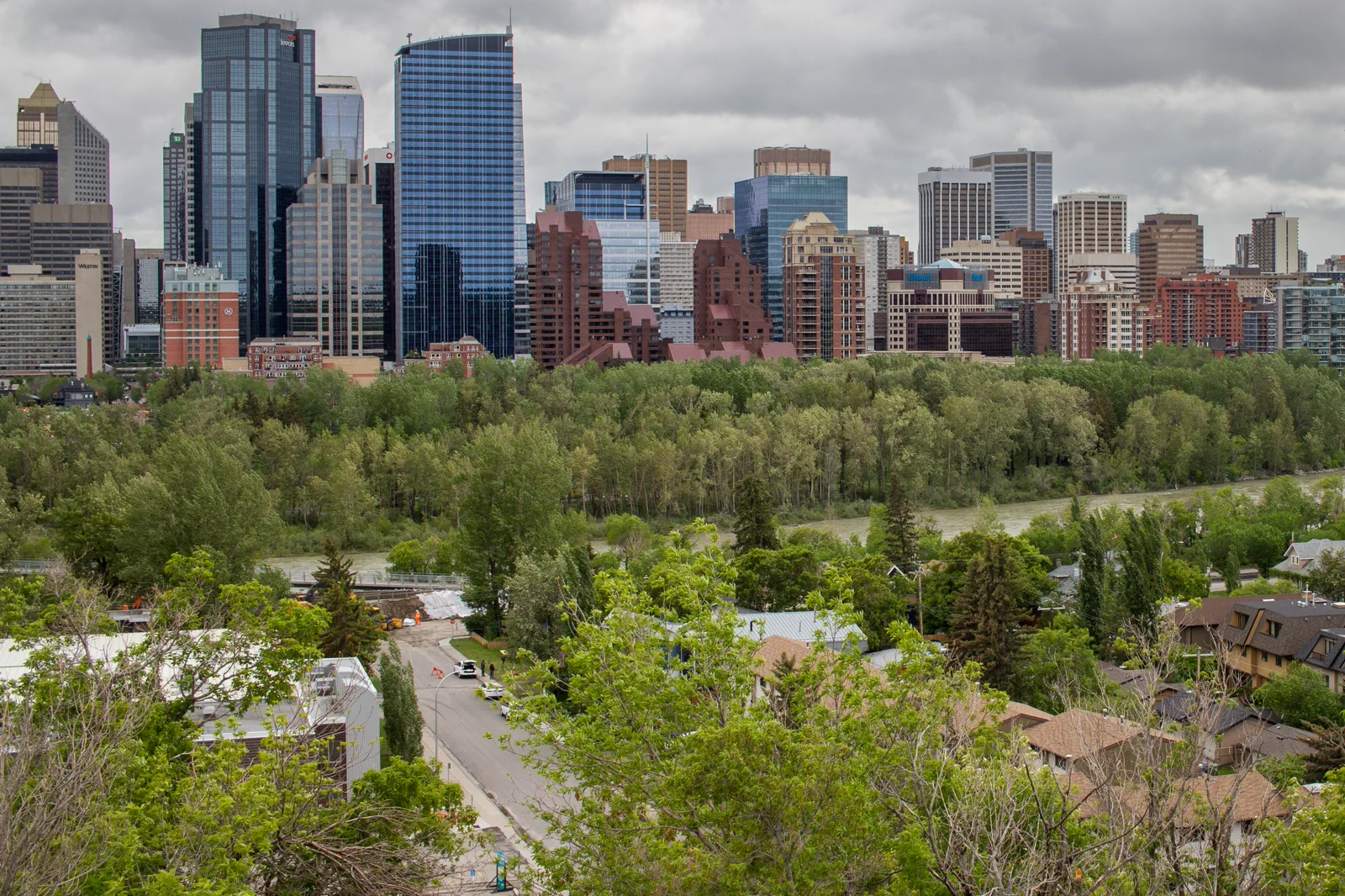 Calgary skyline beside the Bow River