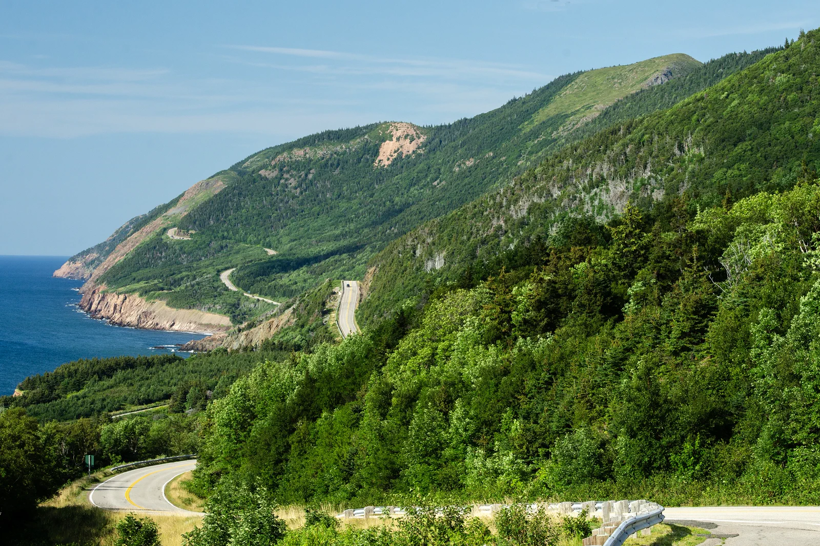 Cabot Trail road and Atlantic highlands in Cape Breton