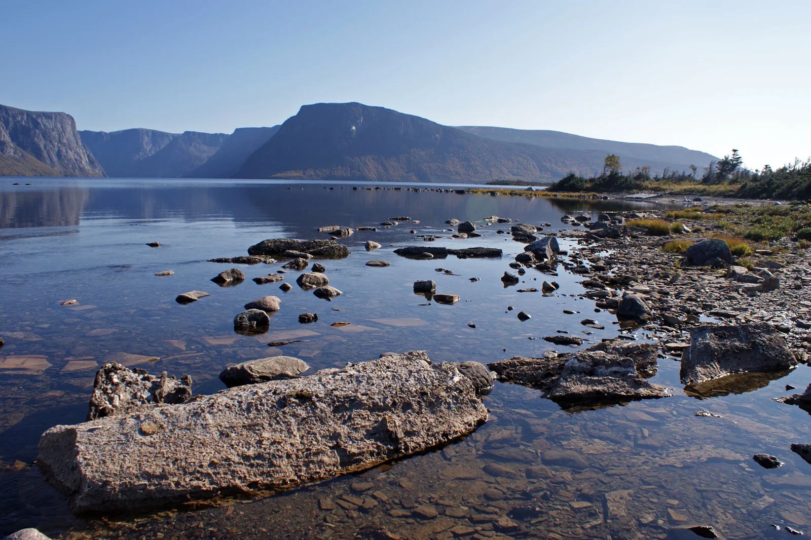 Mountain and fjord landscape in Gros Morne National Park