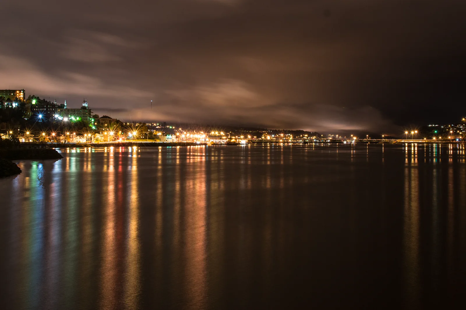 Saguenay River and urban landscape near Chicoutimi