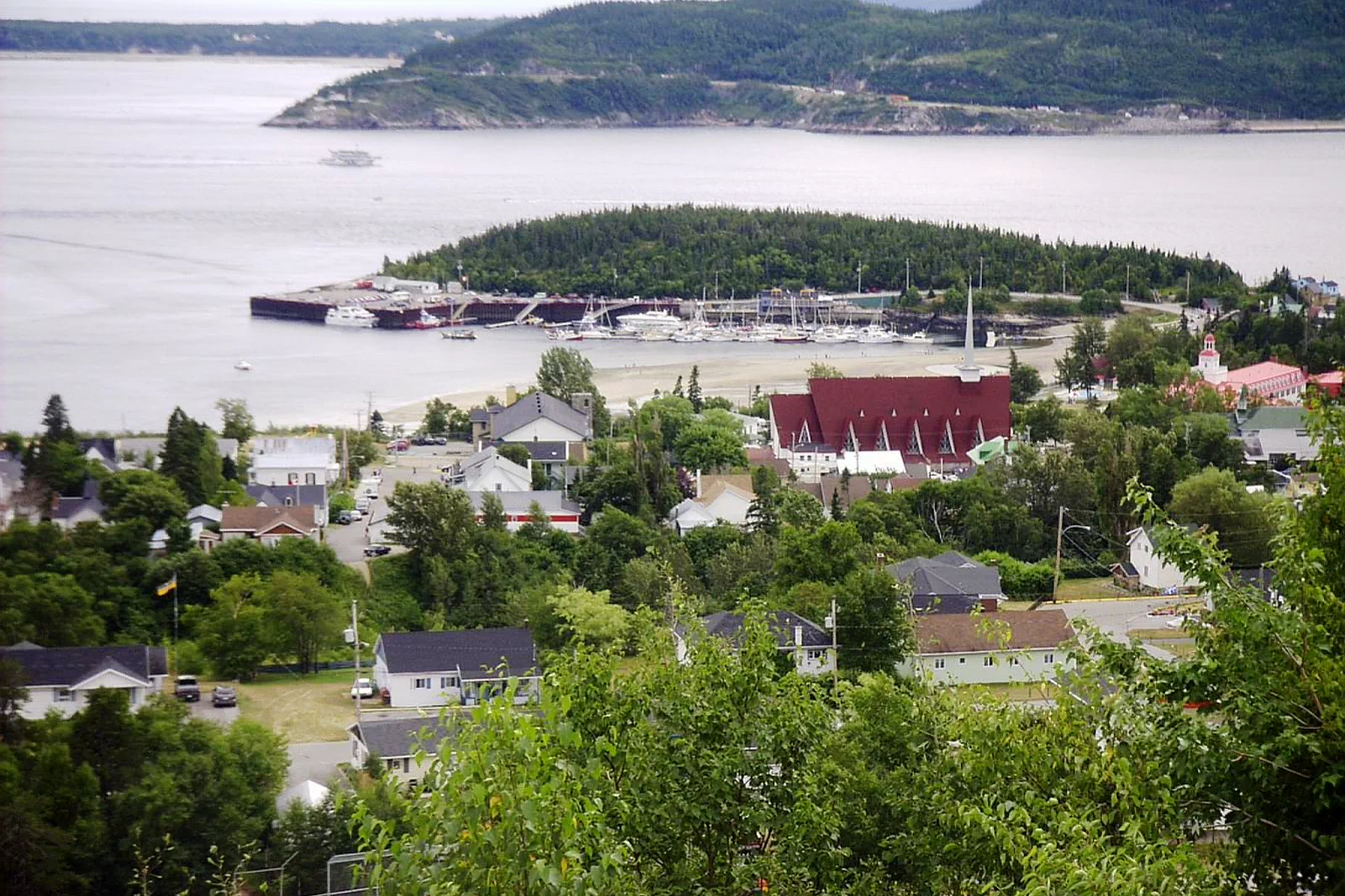 St Lawrence estuary and forested shore near Tadoussac