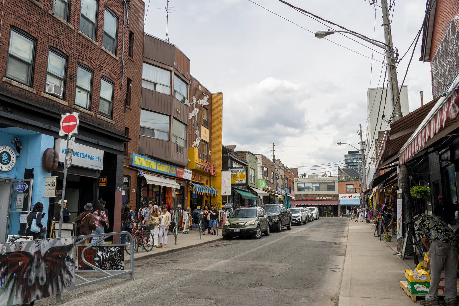 Street scene in Kensington Market Toronto