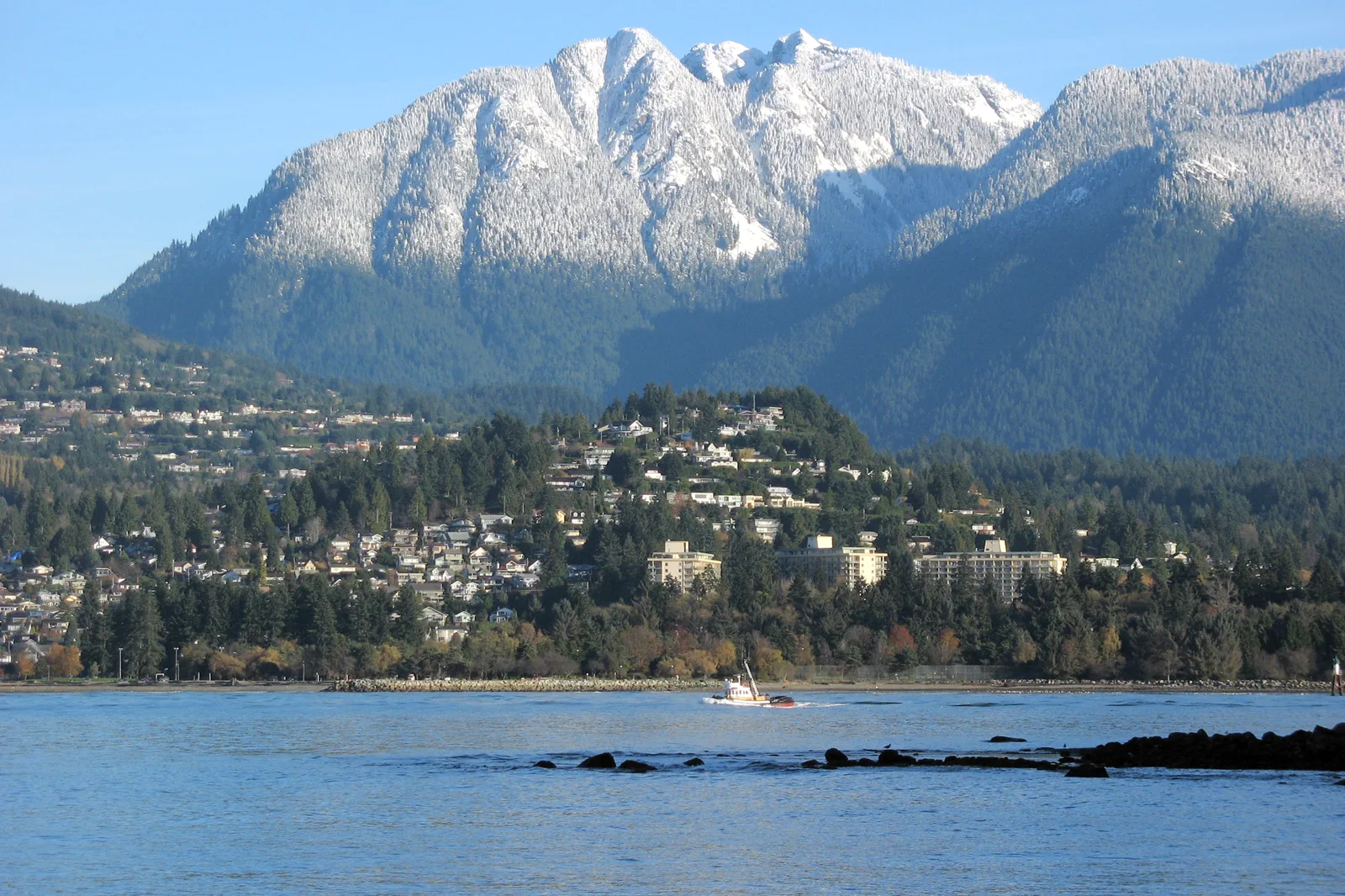 Forested North Shore mountains above Vancouver