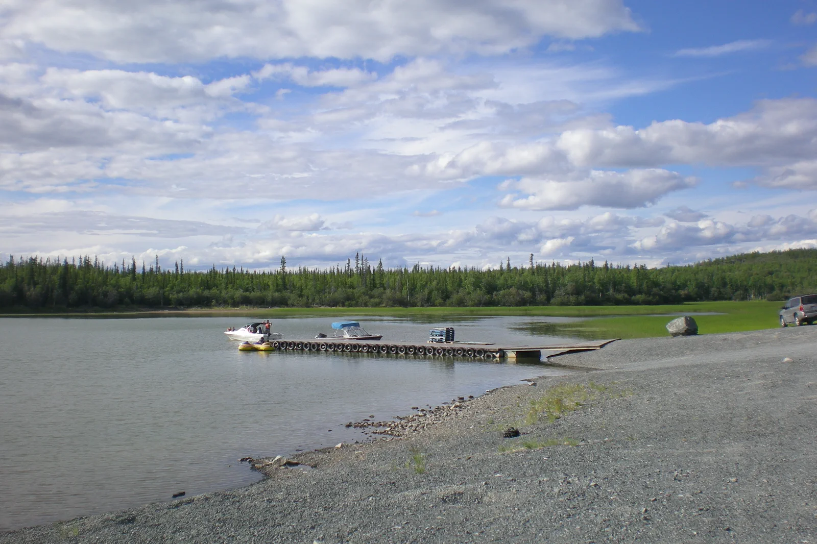Subarctic lake and boreal landscape along the Ingraham Trail
