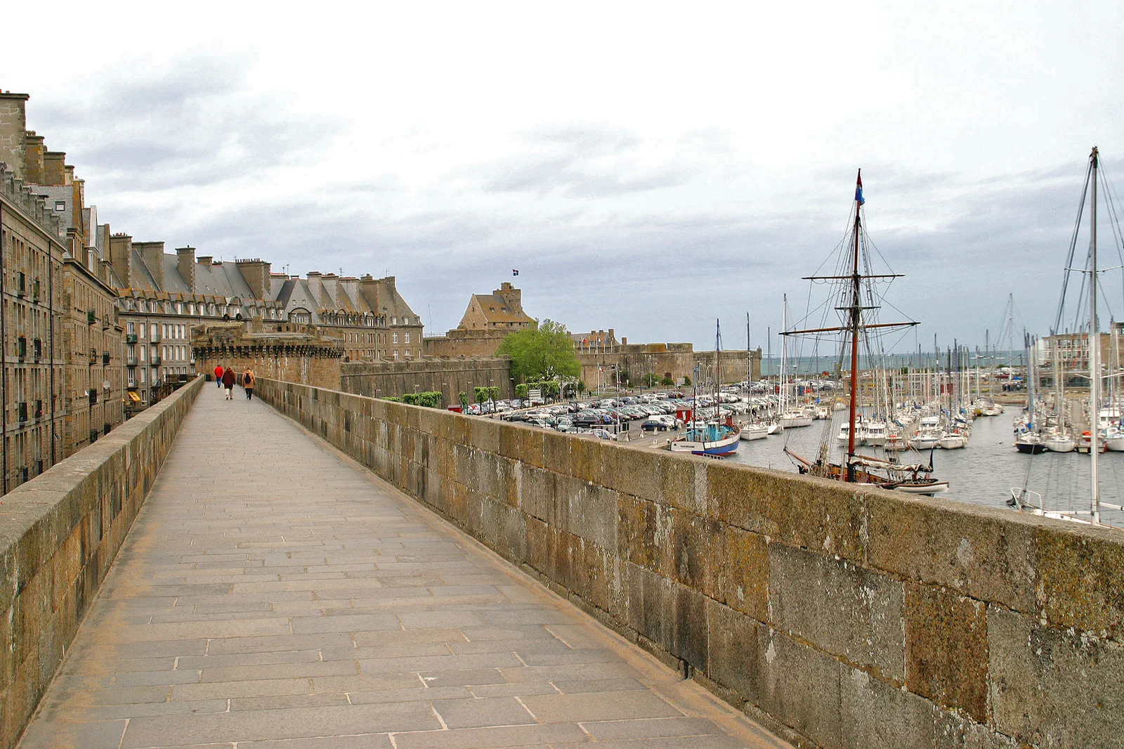 Saint-Malo’s walled old town and ramparts beside the sea