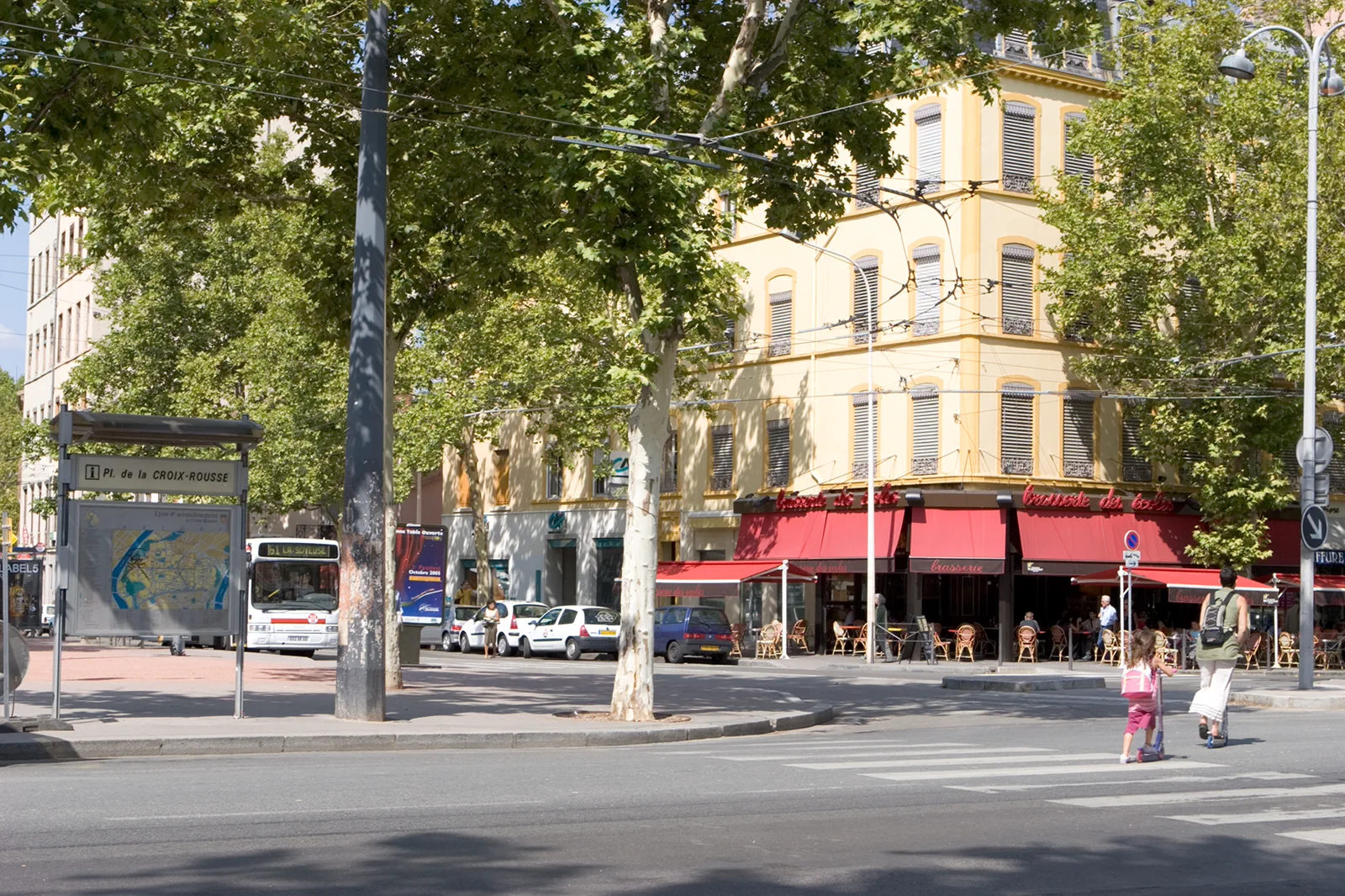 Lyon city streets between Presqu’île and Croix-Rousse hill