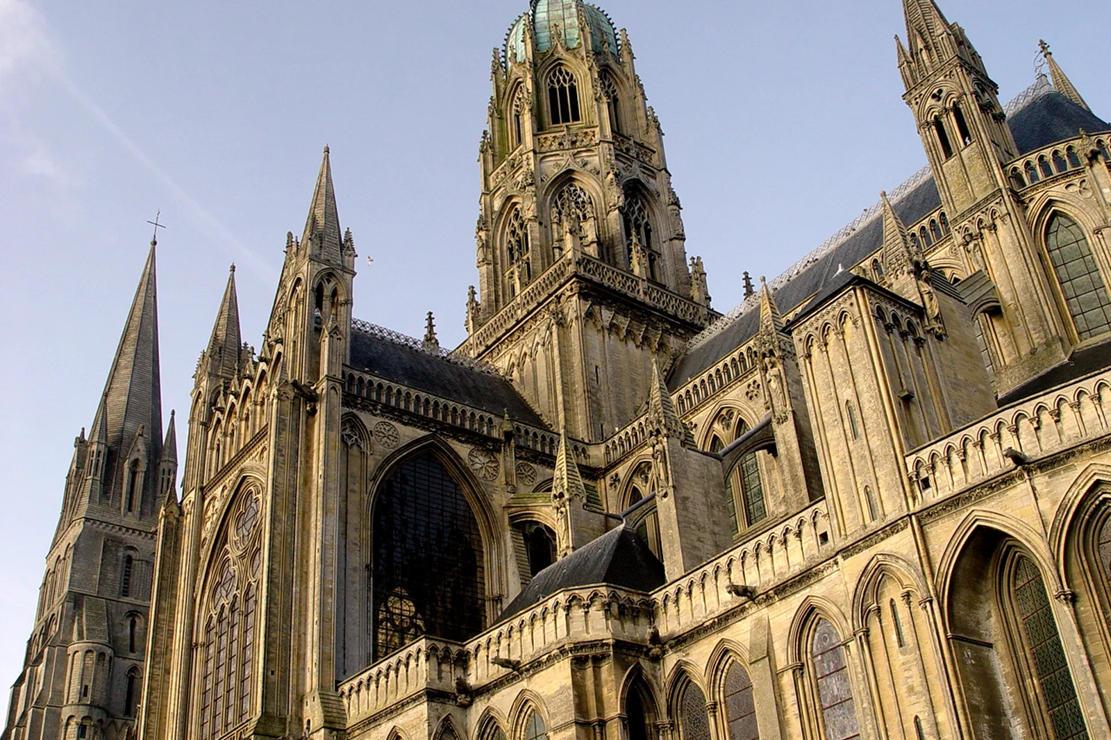Bayeux Cathedral and historic roofs in Normandy