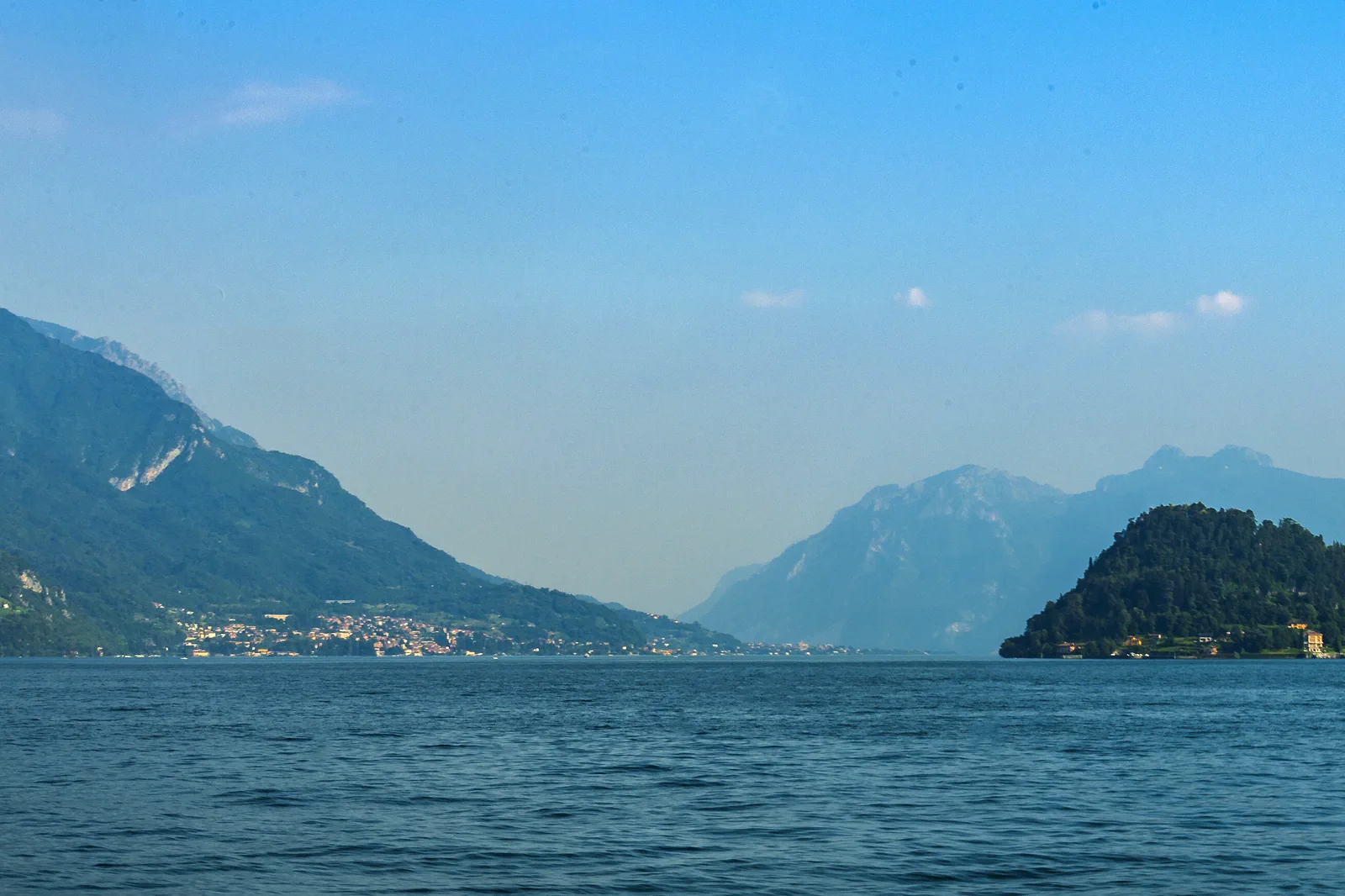 Varenna and the central waters of Lake Como with mountains beyond