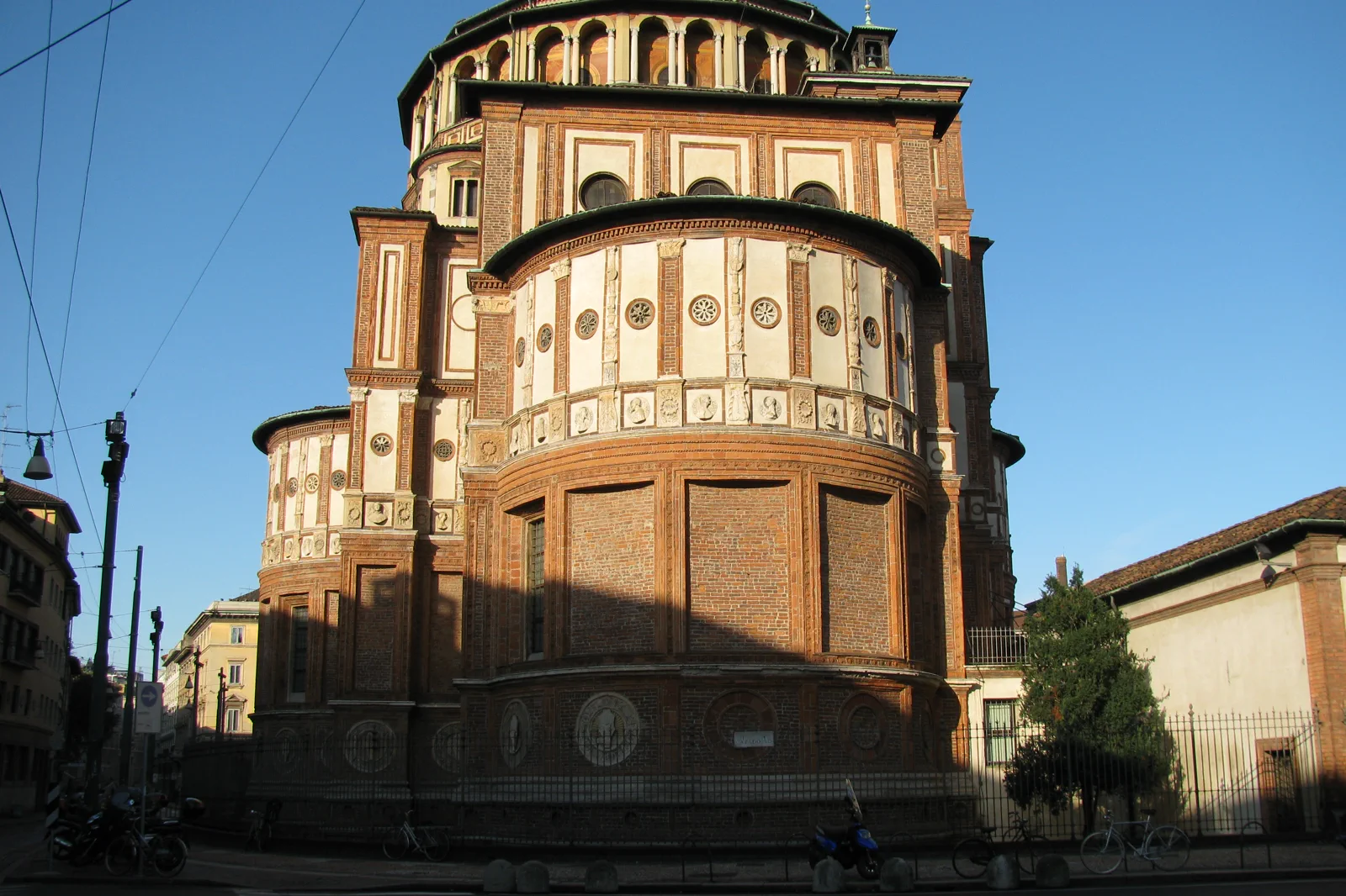 Santa Maria delle Grazie church and its brick dome in Milan