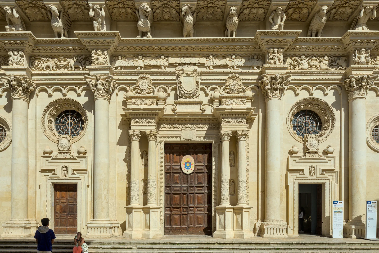 The carved baroque façade of Santa Croce in Lecce