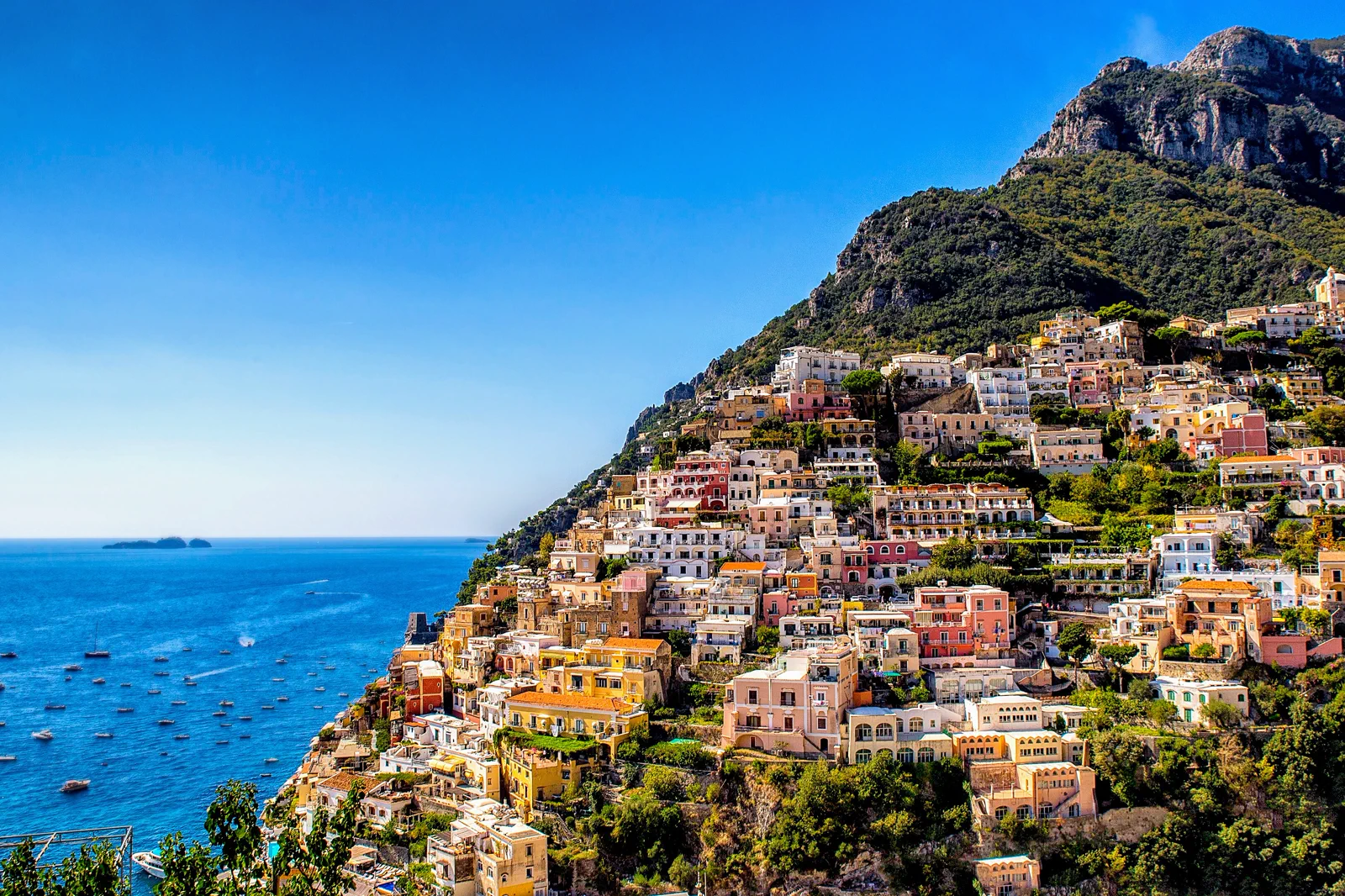 Positano stacked above the sea on the Amalfi Coast