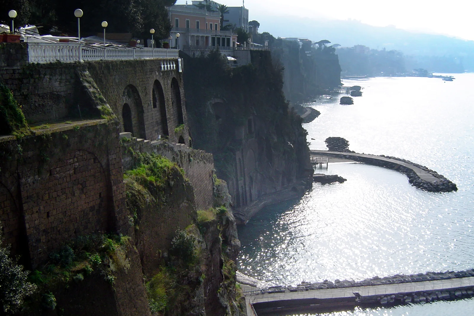 Sorrento’s cliffs and marina above the Bay of Naples