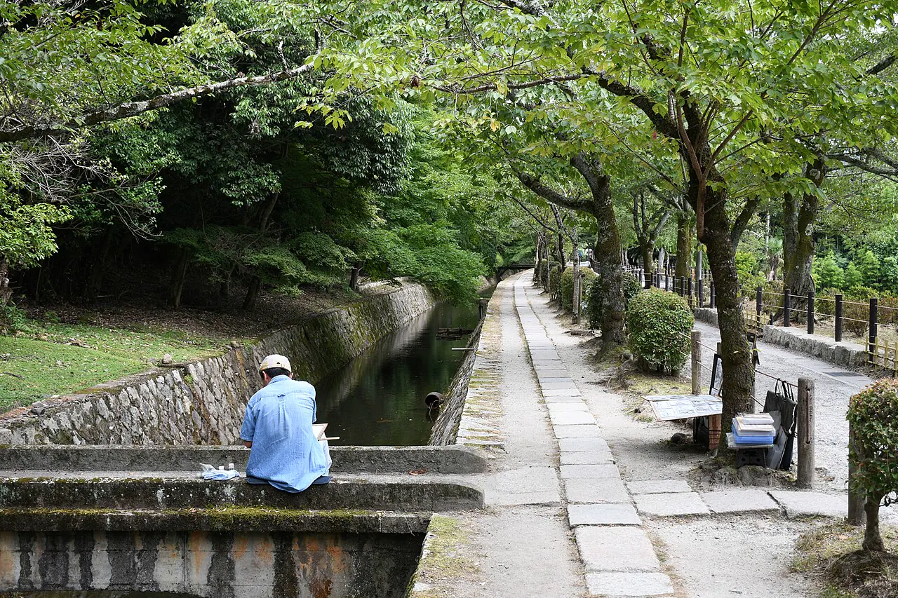 Canal-side Philosopher's Path under green trees