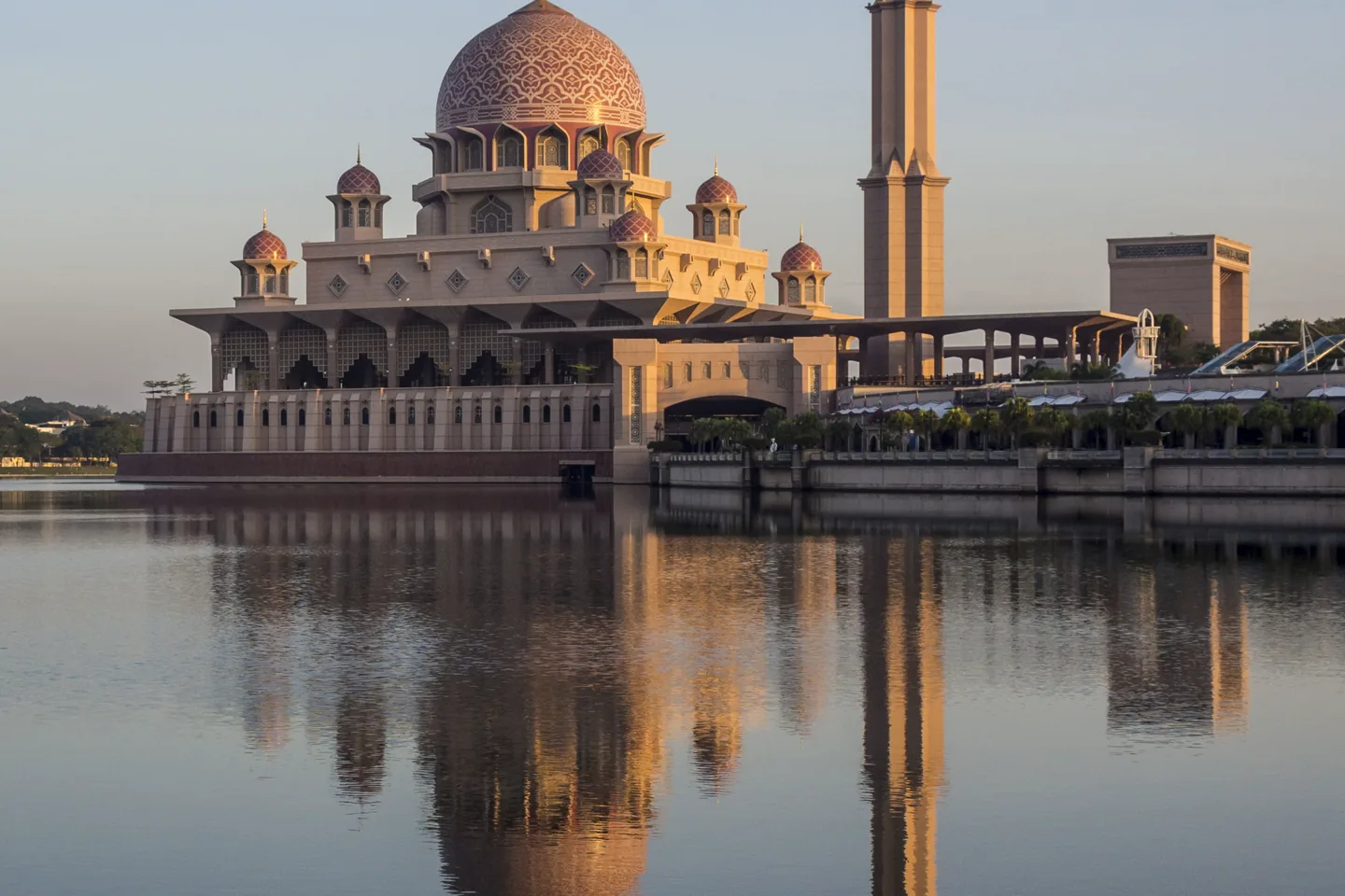 Putra Mosque reflected in Putrajaya Lake