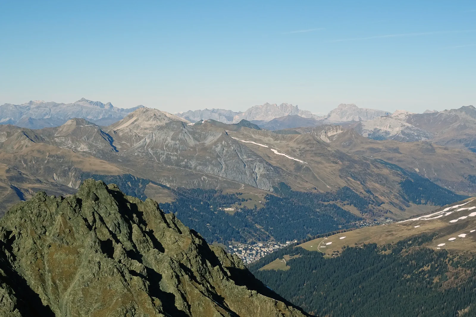 Davos valley and surrounding mountains in Graubünden