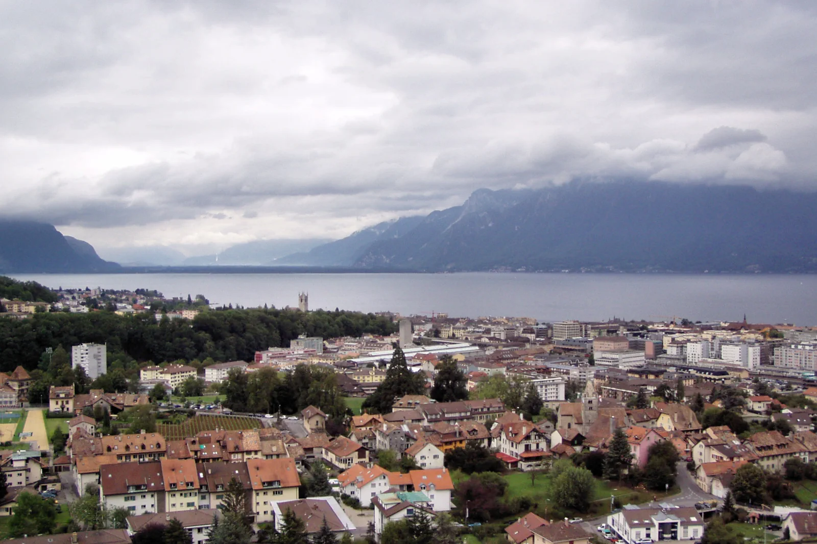 Vevey waterfront on Lake Geneva