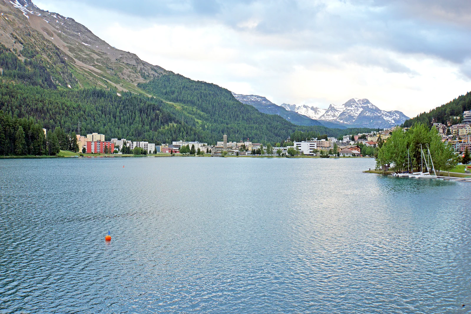 St Moritz and its lake in the Engadin valley