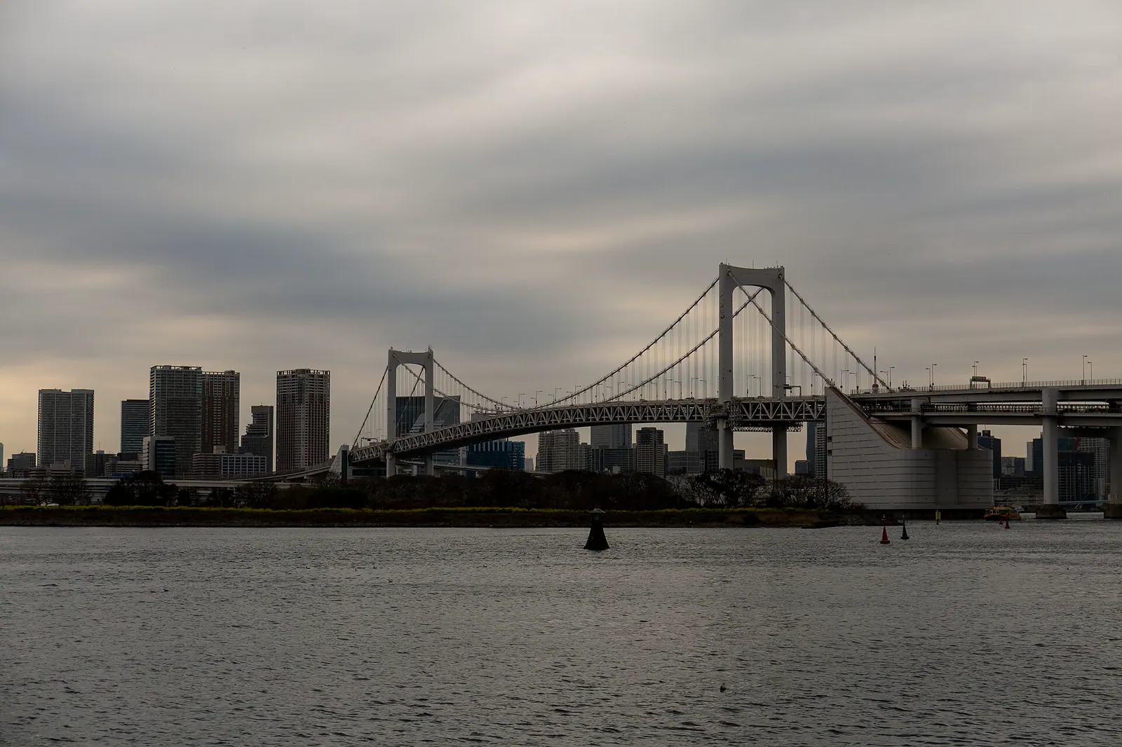 Rainbow Bridge across Tokyo Bay viewed from Odaiba