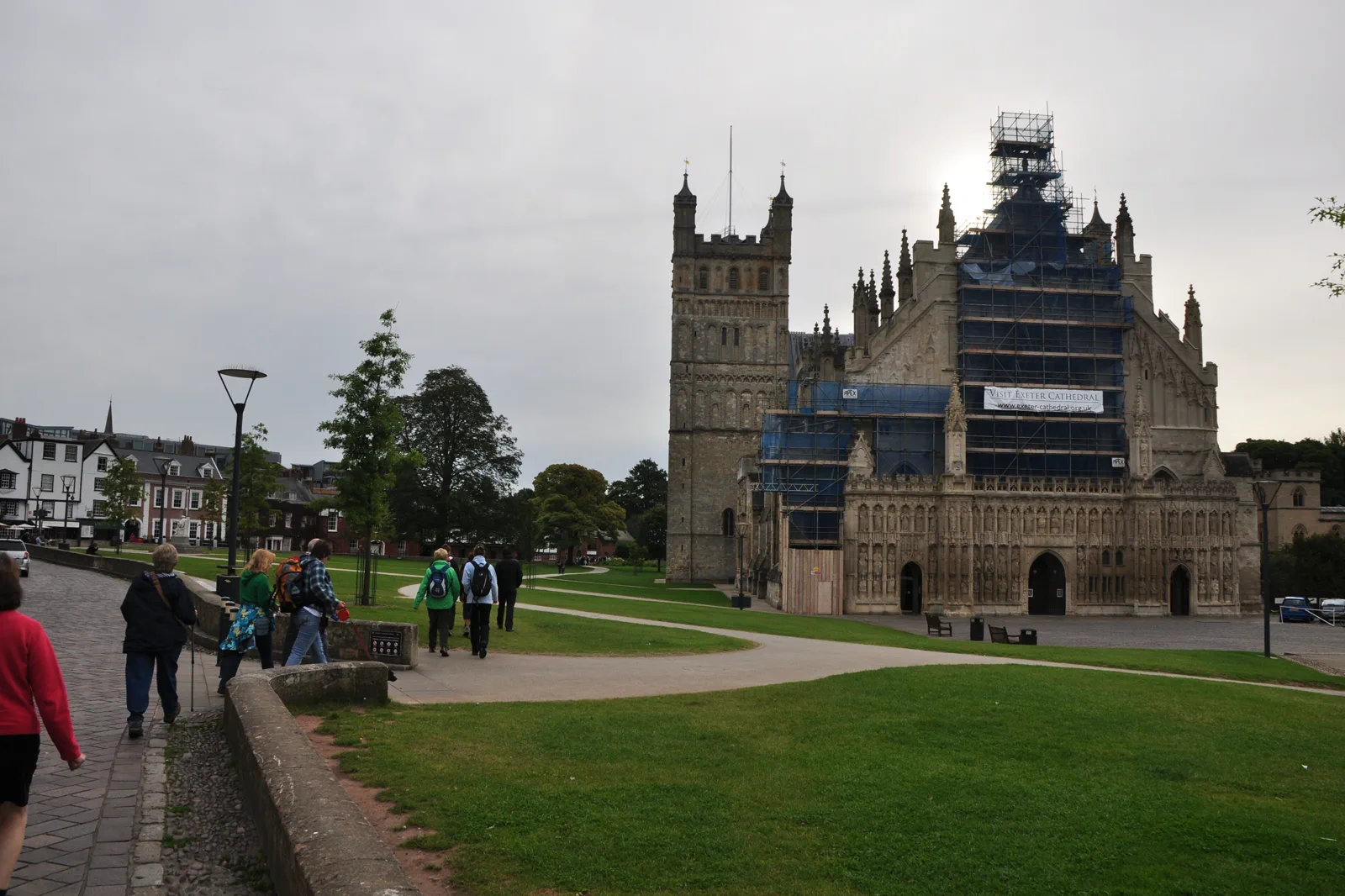 Exeter Cathedral and Cathedral Green in Devon