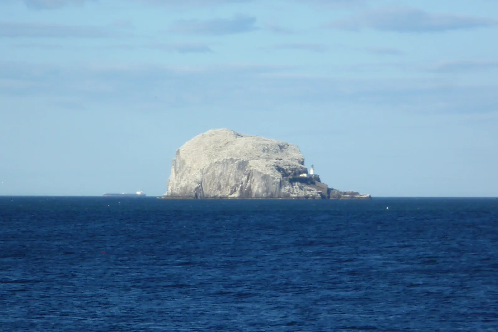 North Berwick harbour with Bass Rock in the Firth of Forth