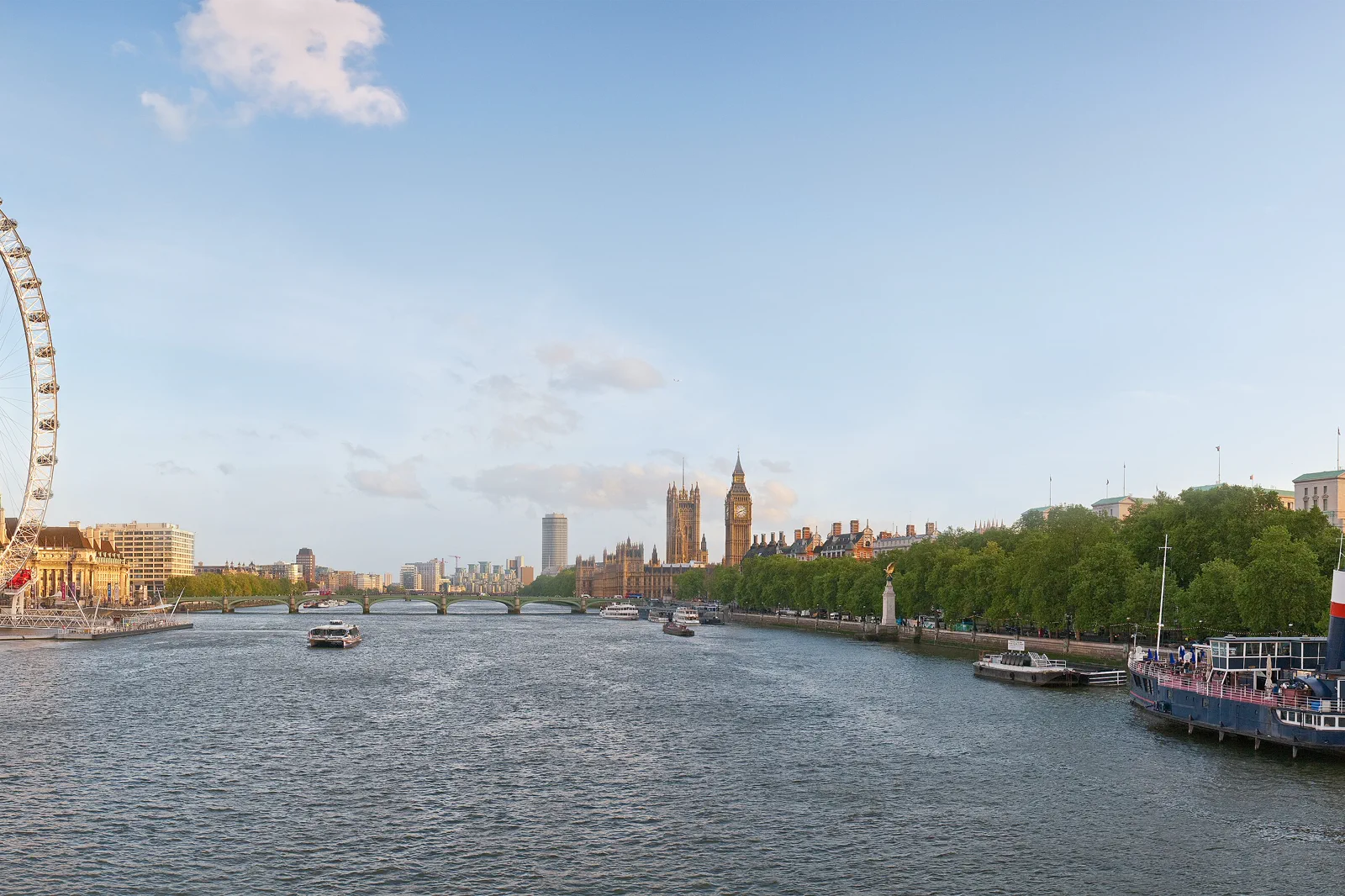 The Palace of Westminster beside the River Thames in London
