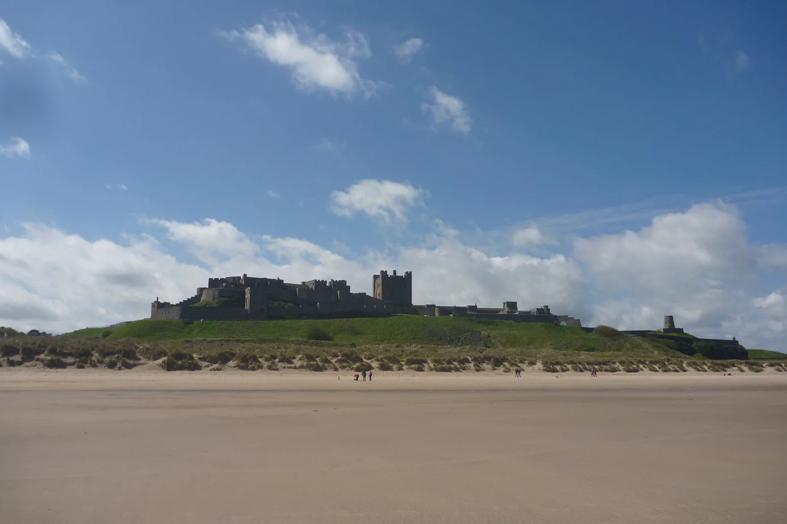 Bamburgh Castle above the Northumberland coast