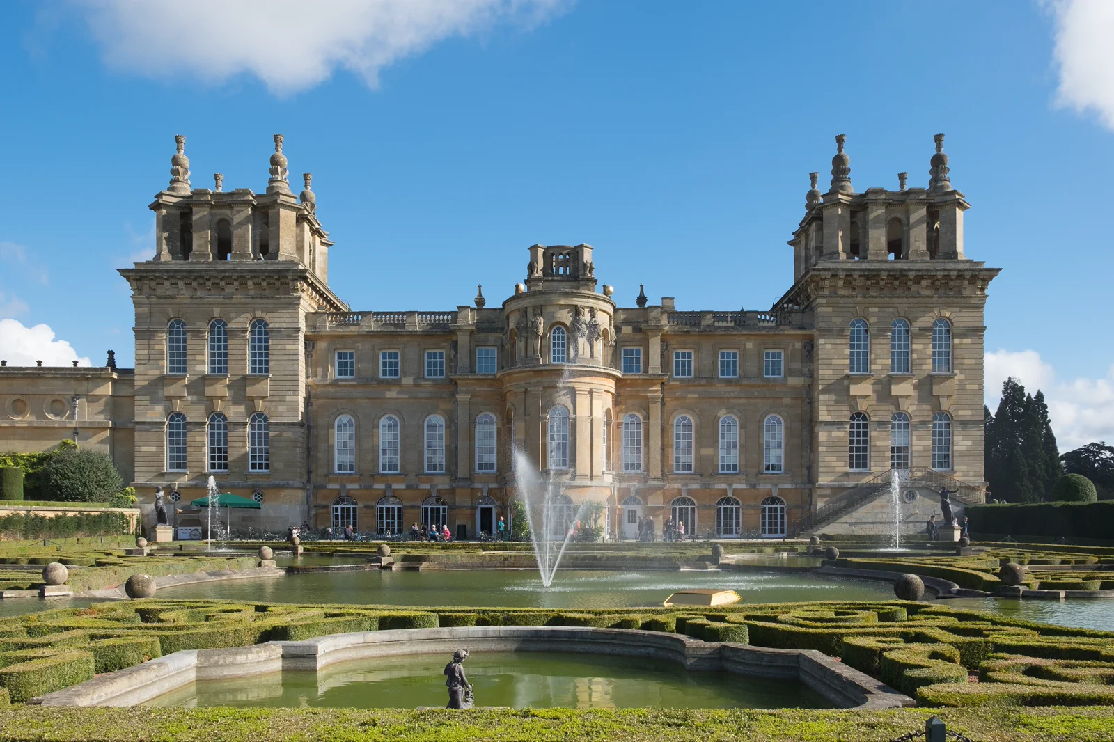 Blenheim Palace and its landscaped grounds in Oxfordshire