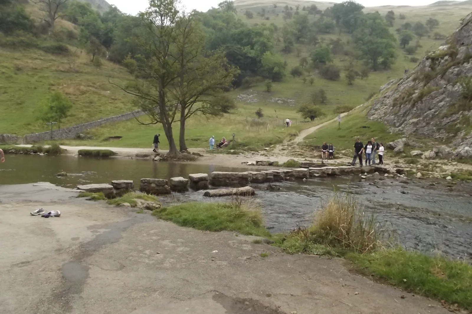 Stepping stones crossing the River Dove in Dovedale
