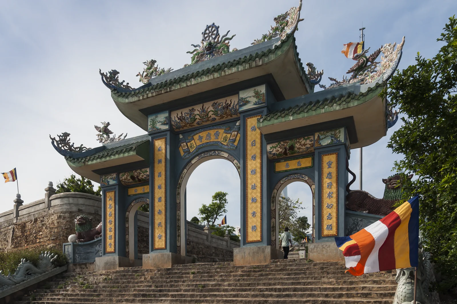 Ornate entrance gate to Linh Ung Pagoda on Son Tra Peninsula