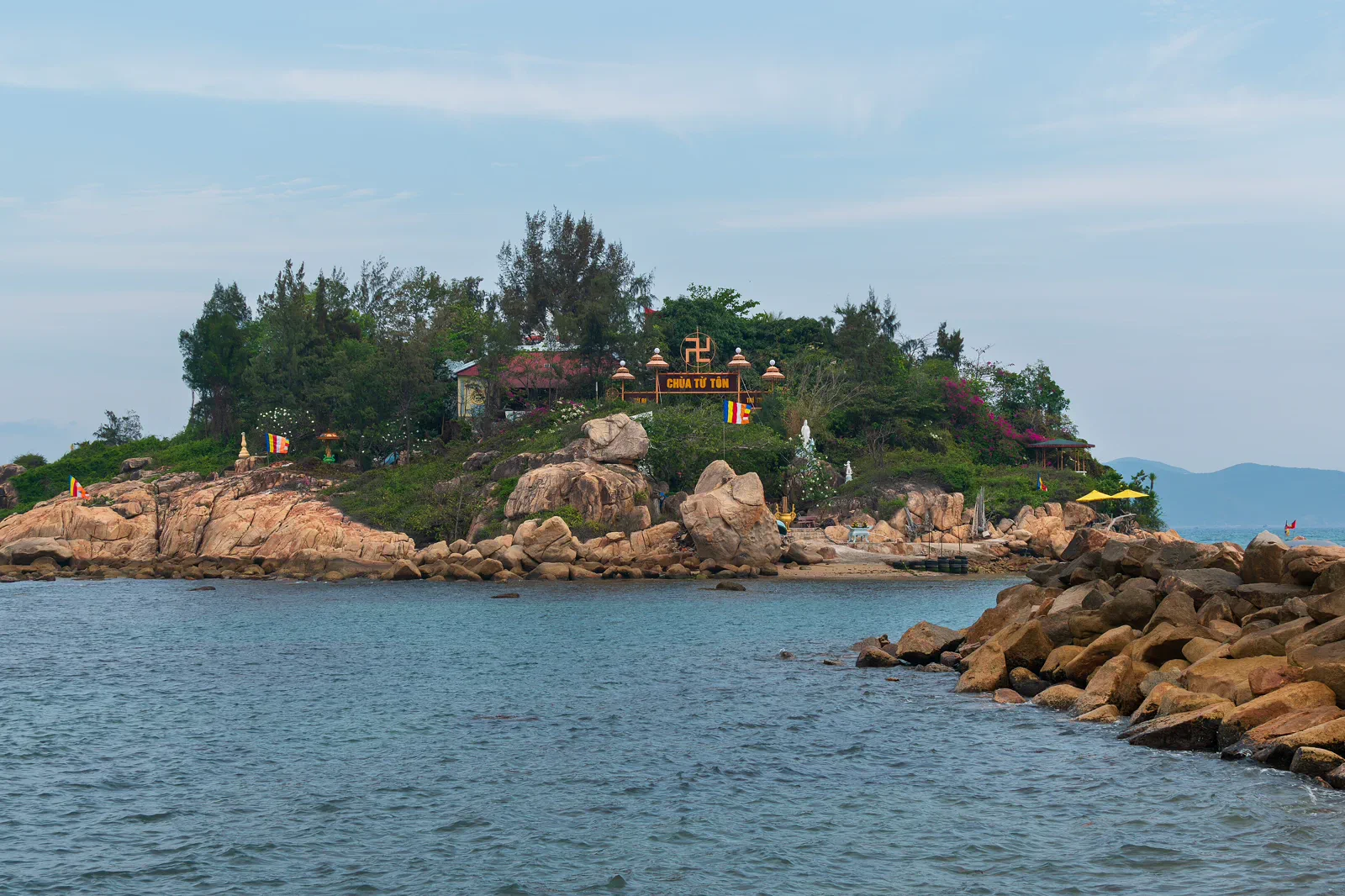 Hon Do Island and its pagoda viewed from Nha Trang mainland