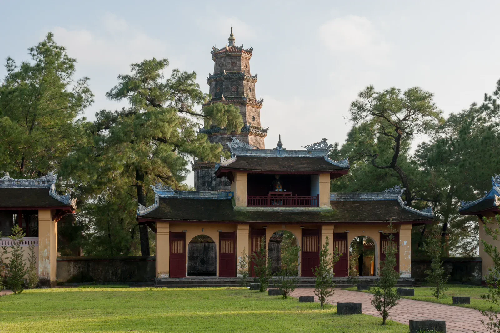 Thien Mu Temple and Pagoda beside the Perfume River in Hue
