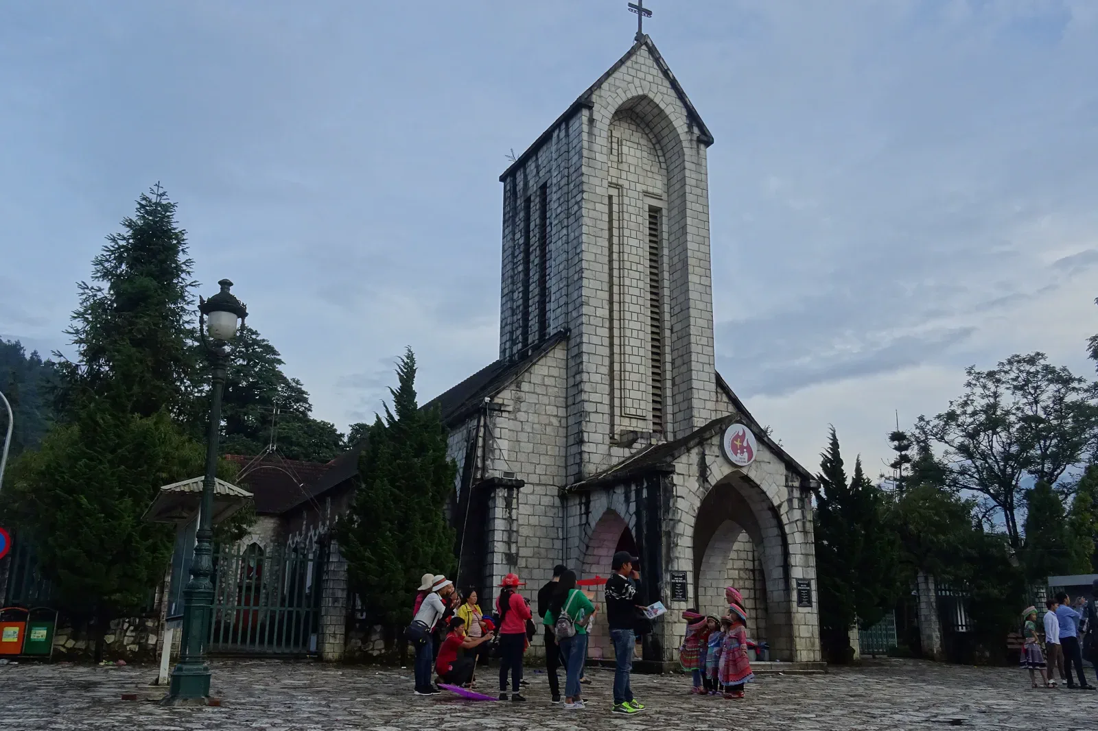 Stone church and town center of Sapa