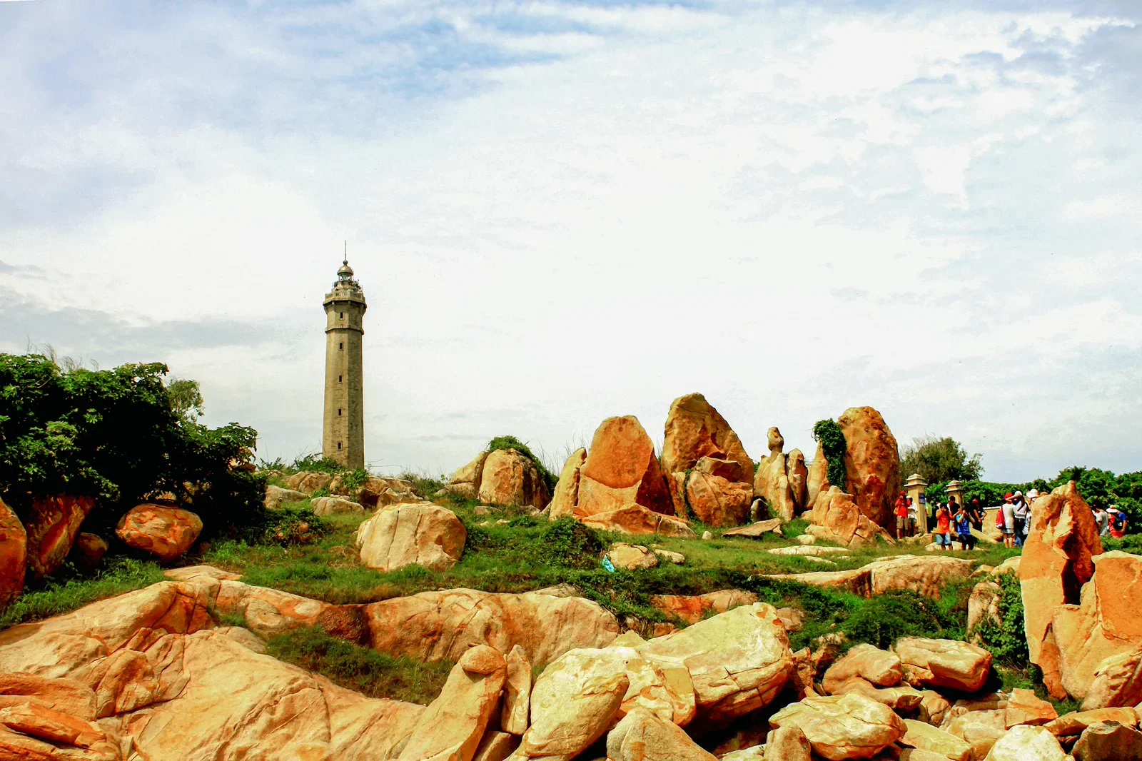 Ke Ga Lighthouse rising from the coast near Phan Thiet